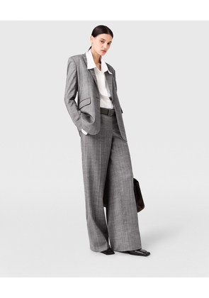 Stella McCartney - Single-Breasted Pinstripe Jacket, Woman, Grey, Size: 40