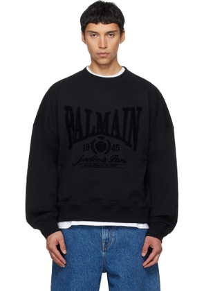 Balmain Black Printed Cotton Sweatshirt