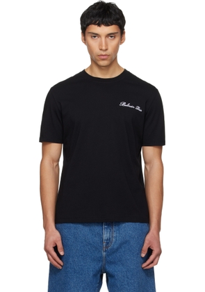 Balmain Black Embroidered 'Balmain' Signature T-shirt