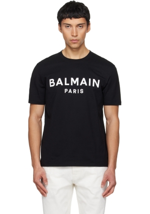 Balmain Black 'Balmain Paris' Print T-shirt