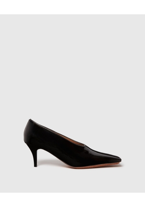 Stella McCartney - Square-Toe Patent Kitten Heels, Woman, Black, Size: 35