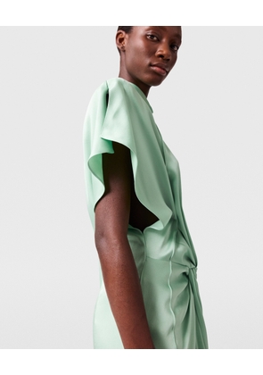 Stella McCartney - Cap-Sleeve Halterneck Twist Midi Dress, Woman, Light mint, Size: 40