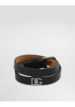 Dolce & Gabbana Calfskin Bracelet With Dg Logo - Man Bijoux Multi-colored Leather S