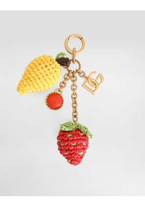 Dolce & Gabbana Metal And Rafia Keychain - Woman Multicolor Onesize