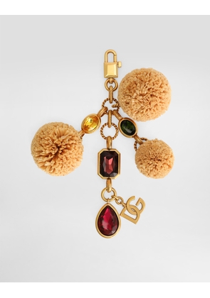 Dolce & Gabbana Metal And Raffia Keychain - Woman Multicolor Onesize