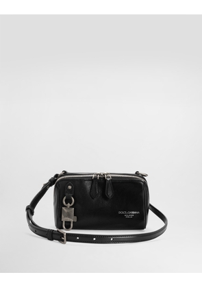 Dolce & Gabbana Lock Tempesta Calfskin Crossbody Bag - Man Crossbody Bags Black Onesize