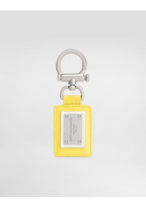 Dolce & Gabbana Smooth Calfskin Keyring - Man Yellow Leather Onesize