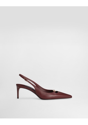 Dolce & Gabbana Silk-effect Nappa Leather Slingback - Woman Pumps And Slingback Bordeaux 41