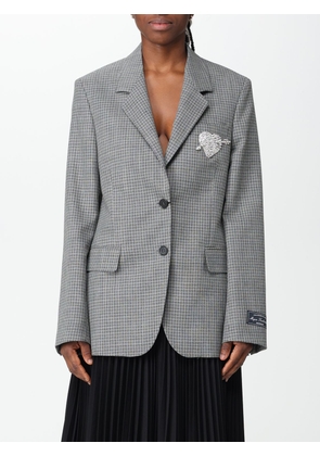 Msgm blazer in wool with check pattern