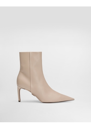 Dolce & Gabbana Devotion Calfskin Ankle Boots - Woman Boots And Booties Beige 41