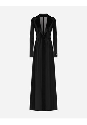 Dolce & Gabbana Silk Chiffon Duster Coat - Woman Coats And Jackets Black Silk 46