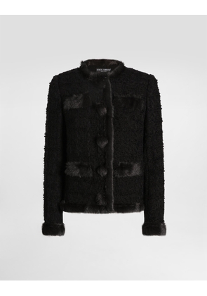 Dolce & Gabbana Single-breasted Tweed Jacket - Woman Coats And Jackets Black 38