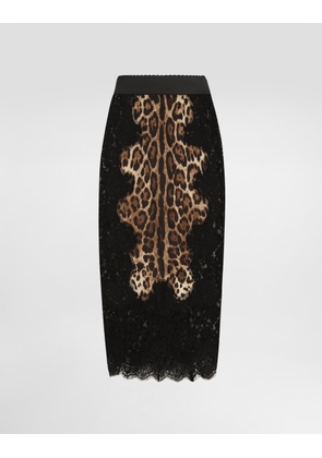 Dolce & Gabbana Lace Handbag With Dg Logo - Woman Skirts Animal Print Cotton 38