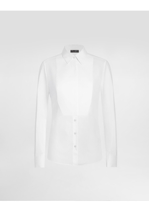 Dolce & Gabbana Stretch Poplin Tuxedo Shirt - Woman Shirts And Tops White Cotton 46