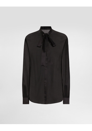 Dolce & Gabbana Chiffon Pussy-bow Shirt - Woman Shirts And Tops Black Silk 46