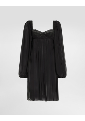 Dolce & Gabbana Chiffon Dress - Woman Dresses Black Silk 38