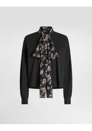 Dolce & Gabbana Poplin Shirt With Scarf - Woman Shirts And Tops Black 38