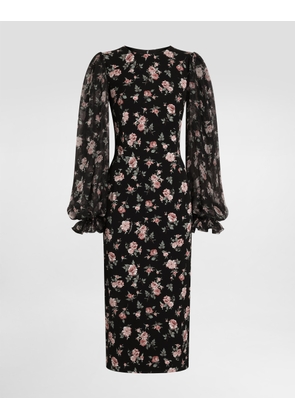 Dolce & Gabbana Vintage Roses-print Charmeuse Dress - Woman Dresses Multicolor 42