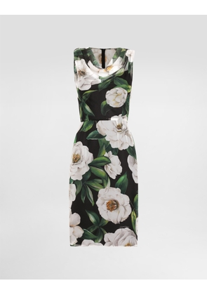 Dolce & Gabbana Gardenia-print Chiffon Midi Dress - Woman Dresses Print 36