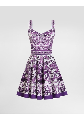Dolce & Gabbana Majolica-print Poplin Dress - Woman Dresses Multicolor 42