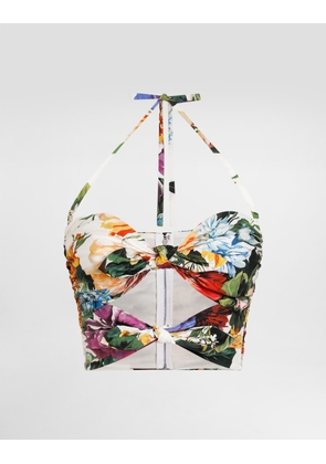 Dolce & Gabbana Flower Bouquet-print Poplin Top - Woman Shirts And Tops Print 44