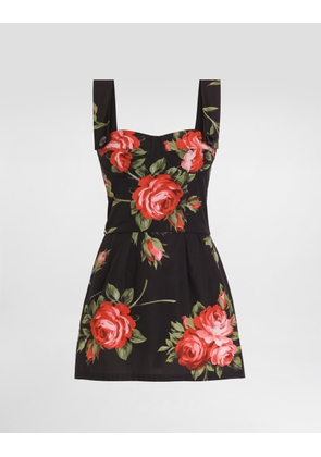 Dolce & Gabbana Rose Bouquet-print Cotton Top - Woman Shirts And Tops Multicolor 44