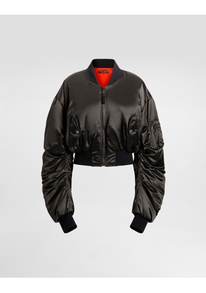 Dolce & Gabbana Oversized Nylon Canvas Jacket - Woman Coats And Jackets Grey 40