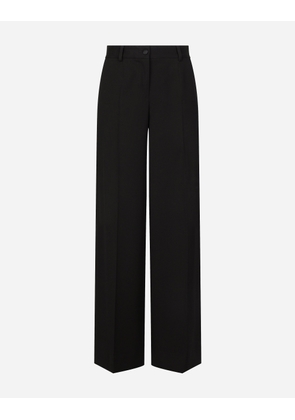 Dolce & Gabbana Flared Wool Gabardine Pants - Woman Pants And Shorts Black 44