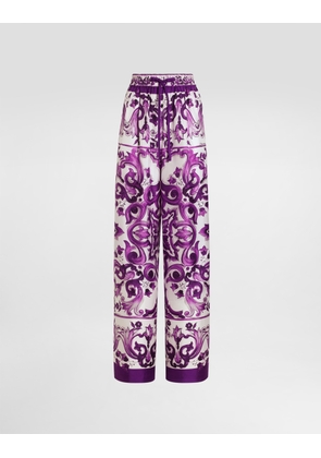 Dolce & Gabbana Majolica-print Twill Trousers - Woman Pants And Shorts Multicolor 40