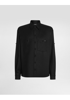 Dolce & Gabbana Oversized Flannel Shirt - Man Shirts Black 40