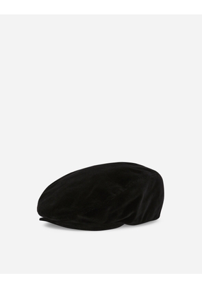 Dolce & Gabbana Velvet Flat Cap - Man Hats And Gloves Black 57
