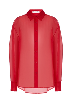 The Frankie Shop Peri Sheer Silk-Blend Shirt - Moda Operandi