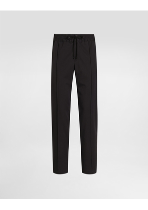 Dolce & Gabbana Wool Canvas Jogging Trousers - Man Pants And Shorts Grey 54