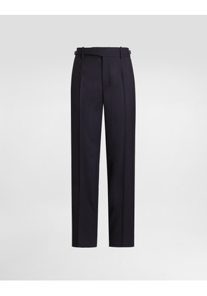 Dolce & Gabbana Virgin Wool Trousers - Man Pants And Shorts Blue 46