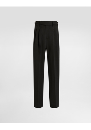 Dolce & Gabbana Wool Gabardine Trousers - Man Pants And Shorts Black 48