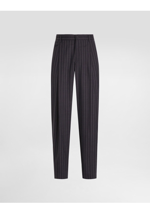 Dolce & Gabbana Pinstripe Virgin Wool Trousers - Man Pants And Shorts Multi-colored 48