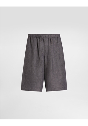 Dolce & Gabbana Linen Canvas Trousers - Man Pants And Shorts Grey 54