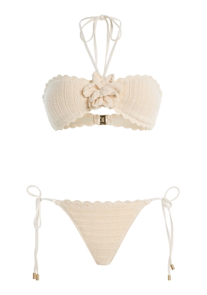 Zimmermann Awaken Crocheted Cotton Flower Bikini - Moda Operandi