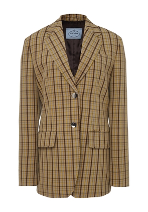 Prada Checked Wool Blazer - Moda Operandi