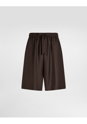 Dolce & Gabbana Silk Twill Trousers - Man Pants And Shorts Brown 50