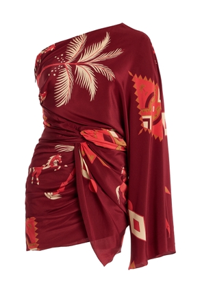 Johanna Ortiz Hidden Oasis Asymmetric Silk Mini Dress - Moda Operandi