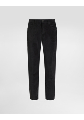 Dolce & Gabbana Cotton And Cashmere Regular Trousers - Man Pants And Shorts Gray 54