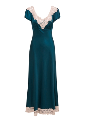 LoveShackFancy Taylis Embroidered Satin Dress - Moda Operandi