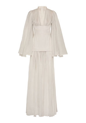 Zimmermann Rebellion Corseted Chiffon Maxi Dress - Moda Operandi