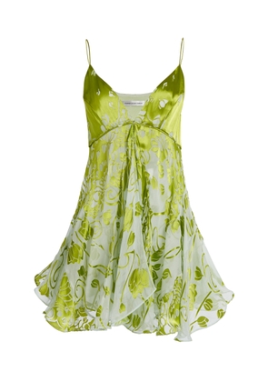 Christopher Esber Satin Burnout Chemise Mini Dress - Moda Operandi