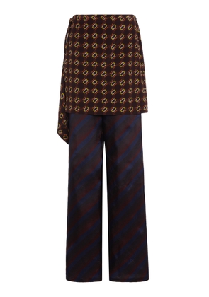Dries Van Noten Pritty Striped Silk-Blend Straight-Leg Pants - Moda Operandi
