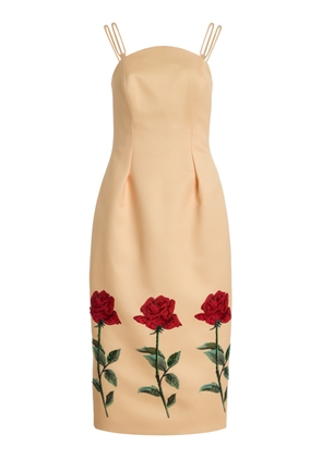 Leo Lin Polina Sequined Rose-Print Crepe Midi Dress - Moda Operandi