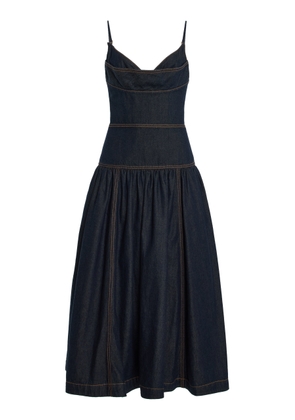 Zimmermann Drop Waist Denim Midi Dress - Moda Operandi