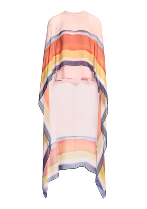 Elie Saab Printed Chiffon Cape Top - Moda Operandi