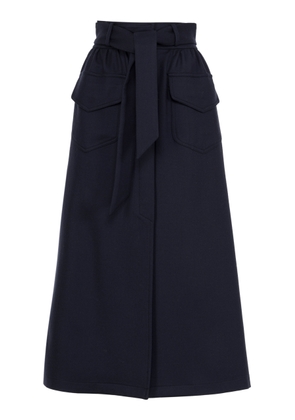 Martin Grant Front Slit Wool Midi Skirt - Moda Operandi